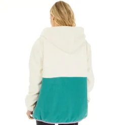 Sale Lagooners Fleece med lynlås til kvinder Ecru/​Teal