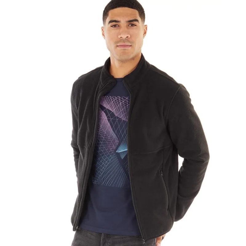 Sale JACK & JONES Fleecejakke til Herre med lynlås, sort