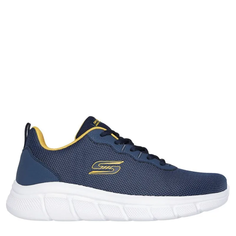 New SKECHERS SPORT Herre Bobs B Flex Icy Edge Sneakers Flade Marineblå