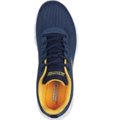 New SKECHERS SPORT Herre Bobs B Flex Icy Edge Sneakers Flade Marineblå