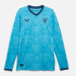 Clearance Castore Herre AC Athletic Club Bilbao Pro Langærmet Udebanetrøje Ingen Sponsor Blå Atoll