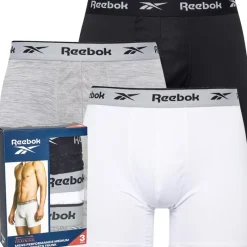 Clearance Reebok Herre Ainslie Performance Tre Pak Medium Trunks Sort/Grå Melange/Hvid Flerfarvet