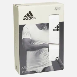 Hot adidas Herre Aktiv Flex Bomuld To Pak V-Hals T-Shirts Hvid