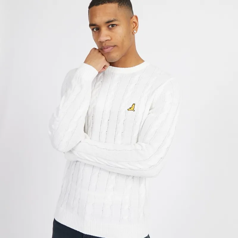 Discount Brave Soul Herre Alliance Rundhals Trøje Vintage Hvid