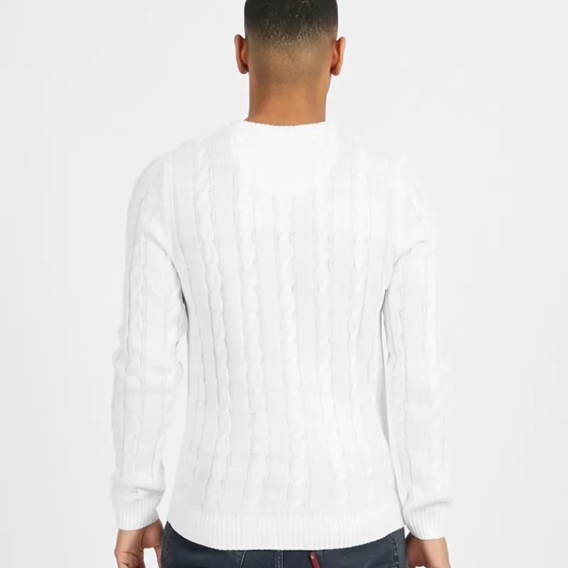 Discount Brave Soul Herre Alliance Rundhals Trøje Vintage Hvid