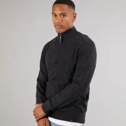 Clearance Indicode Herre Ancona Jumper Charcoal Mix Charcoal-grå