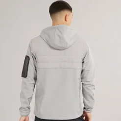 Best Ellesse Herre Angiolo Hybrid Halv Lynlås Jakke Lys Grå Grå