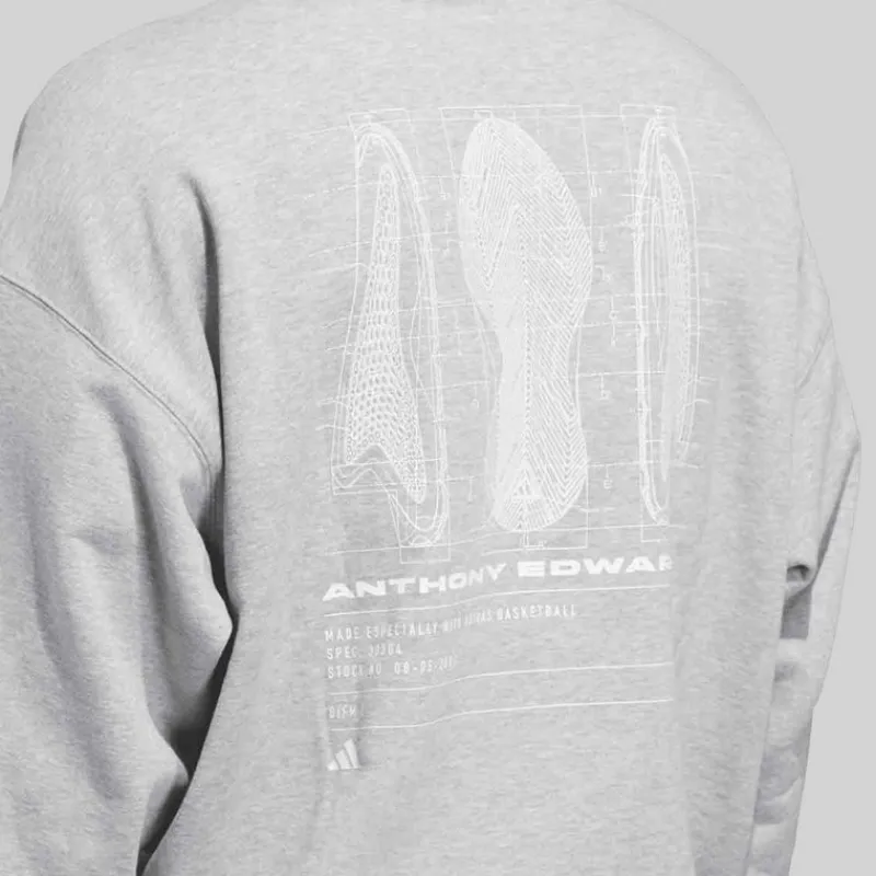 Sale adidas Herre Ant Edwards Grafisk Hættetrøje Medium Grey Heather