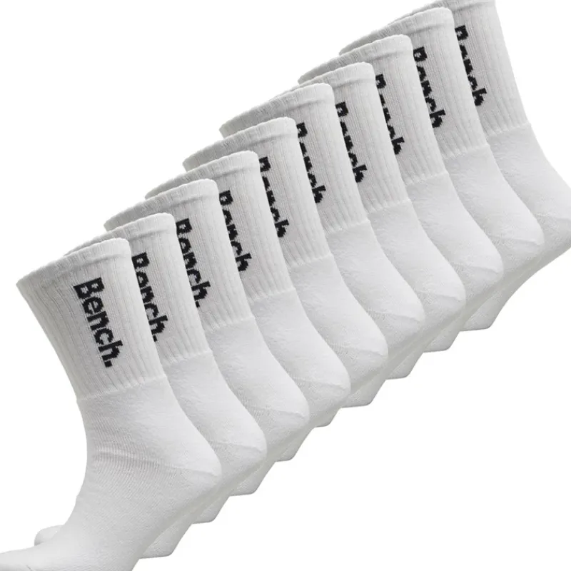 Online Bench Herre Ardal Ten Pack Polstrede Crew Sokker Hvid/Sort