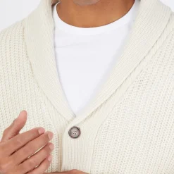 Brave Soul Herre Arkram Knittet Cardigan med Knapper Havregryn beige