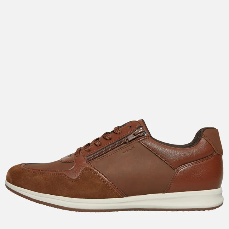 Hot GEOX Herre Avery Zip Sneakers Brun
