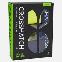 Outlet Crosshatch Herre Avocet Tre Pak Boxer Shorts Gul