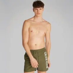 Online Calvin Klein Jeans Herre Badeshorts Brændt Oliven