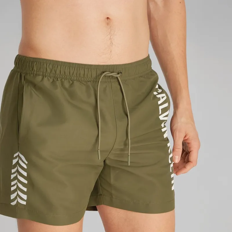 Online Calvin Klein Jeans Herre Badeshorts Brændt Oliven