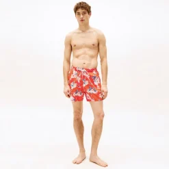 Tommy Hilfiger Herre Badeshorts Tropisk Blomsterprint Strålende Orange