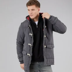 Hot Indicode Herre Baltico Duffel Coat Mørkegrå Dk Grey