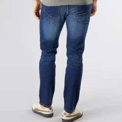 Crosshatch Herre Bandol Straight Fit Jeans Mørk Vask Mørkeblå