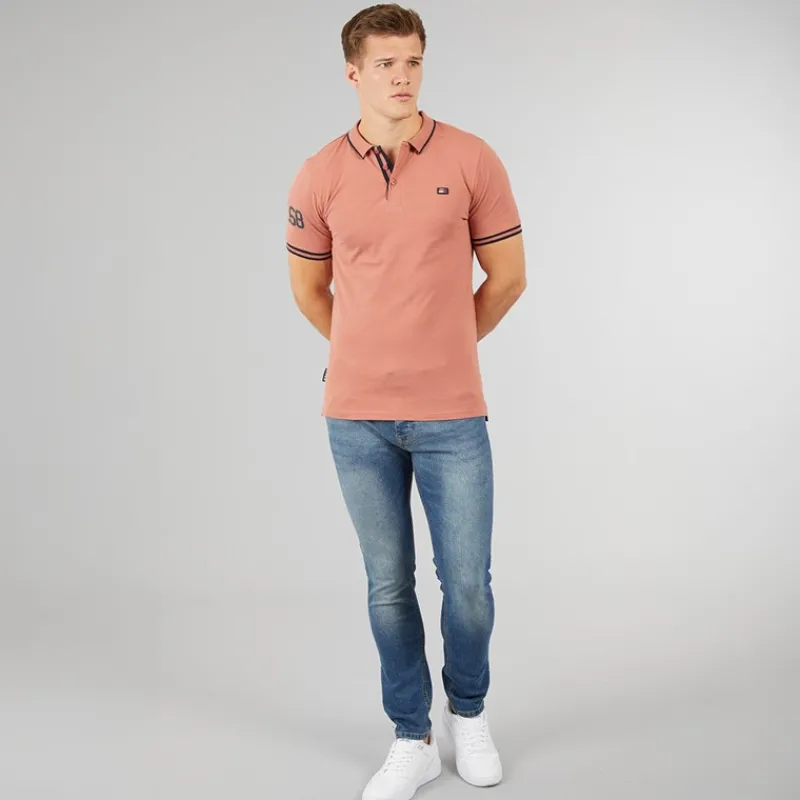 Crosshatch Herre Barbeck Slim Fit Jeans Stonewash Mellemblå