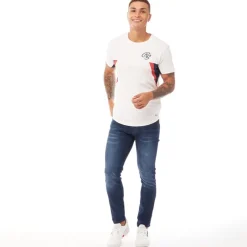 Clearance Crosshatch Herre Barbeck Slim Fit Jeans Mørk Vask Mørkvasket denim