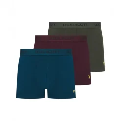 Sale Lyle And Scott Vintage Herre Barclay Tre Pak Underbukser Klatre Efeu /​ Matros Blå /​ Vinsmagning