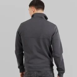 New Napapijri Herre Bastien 1/​2 Lynlås Sweatshirt Dark Grey Solid