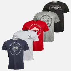 Clearance Duck and Cover Herre Belvadier Fem Pak T-shirts Assorteret