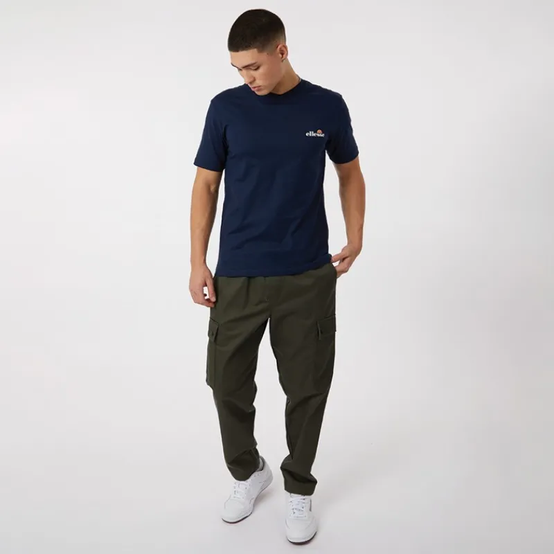 New Ellesse Herre Benzina Heritage Ryg Logo T-shirt Blå Marineblå