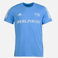 Discount adidas Herre Berlin Halv Marathon Løbe Top Blue Burst