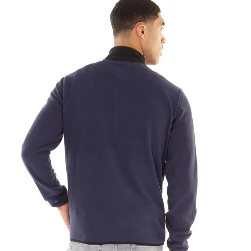 JACK & JONES Herre Blå Fleece Halvzip-Blazer med Flamme Marineblå
