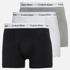 Calvin Klein Herre Bomuld Stretch Tre Pak Boxer Trusser /​Grey Heather/​Hvid Sort