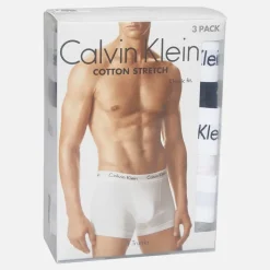 Calvin Klein Herre Bomuld Stretch Tre Pak Boxer Trusser /​Grey Heather/​Hvid Sort