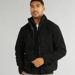 French Connection Herre Borg Fleece med Høj Hals Sort