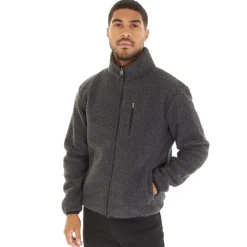 Best French Connection Herre Borg Fleece med Høj Hals Mørkegrå Mel Grå
