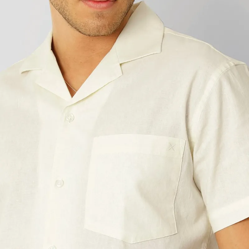 Sale Clean Cut Copenhagen Herre Bowling Skjorter med korte ærmer beige