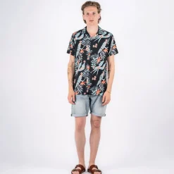 New Marcus Herre Boz Skjorter med korte ærmer Sort
