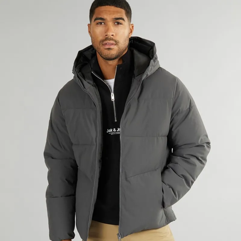 Outlet JACK & JONES Herre Brady Hætte Puffer Asphalt Grå