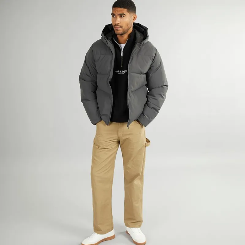 Outlet JACK & JONES Herre Brady Hætte Puffer Asphalt Grå
