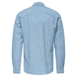 Online ONLY & SONS Herre Caiden Life Langærmet shirts Blå Blå