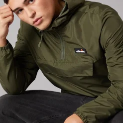 New Ellesse Herre Callum Anorak Jakke Khaki kakigrøn