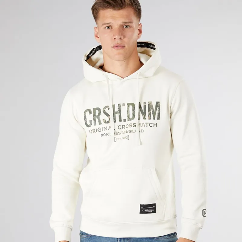 Online Crosshatch Herre Campbox Hættetrøje Off White beige