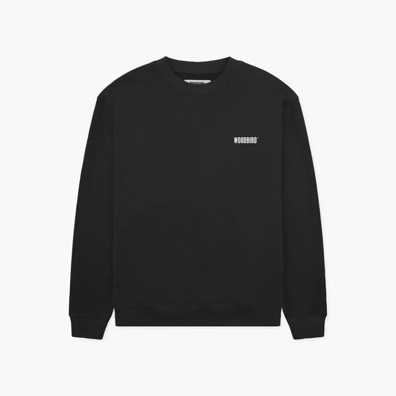 Sale Woodbird Herre Cane Grundlagt Sweatshirt Sort