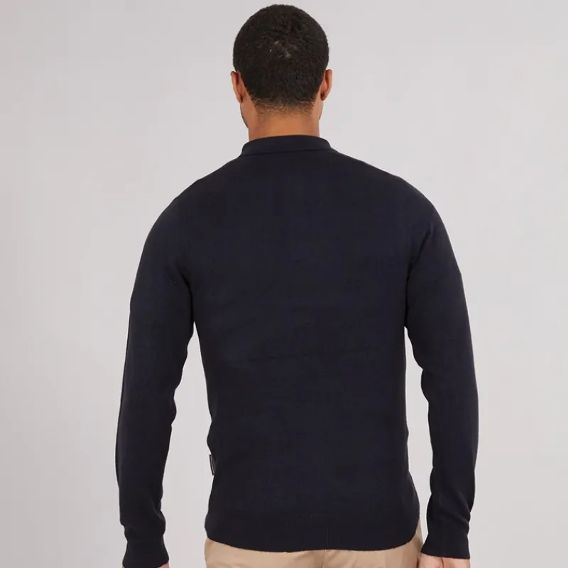Hot French Connection Herre Cash L/S Polo Shirt Marine