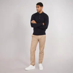 Hot French Connection Herre Cash L/S Polo Shirt Marine