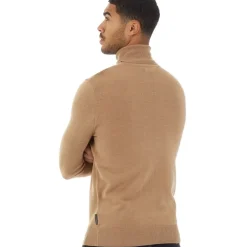 Best French Connection Herre Cash Roll Neck Trøje Kamelfarvet Mel