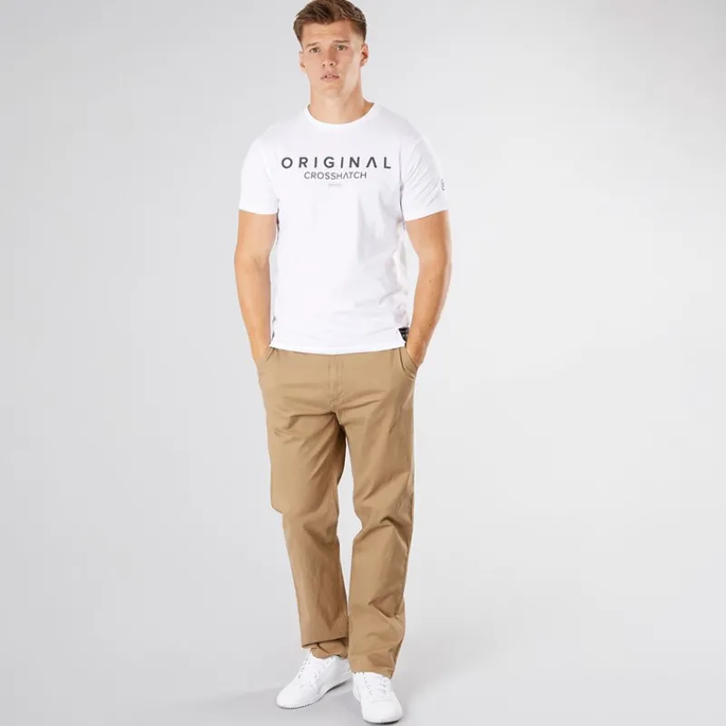 Online Crosshatch Herre Chalford Baggy Chinos Biscuit Lysebrun