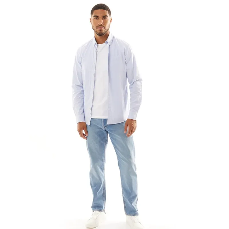 Online JACK & JONES Herre Classic Oxford Langærmet shirts Blå