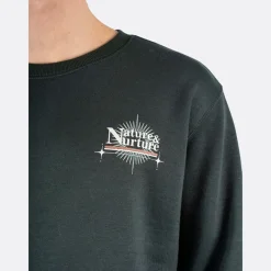 Marcus Herre Colin Print Sweatshirt Dybt Grøn Mørkegrøn