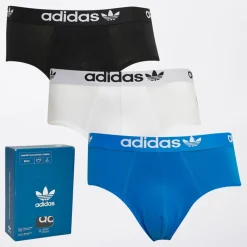 Outlet adidas Originals Herre Comfort Flex 3-Stripes Tre Pak Underbukser Sort/Blå/Hvid