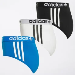 Outlet adidas Originals Herre Comfort Flex 3-Stripes Tre Pak Underbukser Sort/​Blå/​Hvid