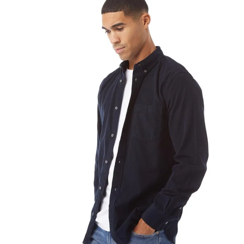 Best French Connection Herre Cord Langærmet shirts Mørk Marineblå Mørk marineblå